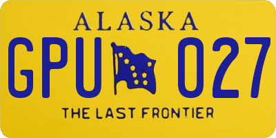 AK license plate GPU027