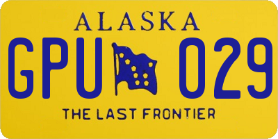 AK license plate GPU029