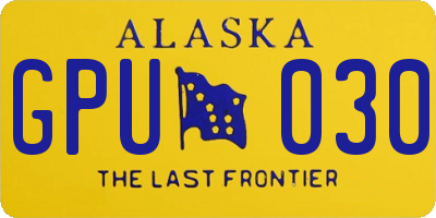 AK license plate GPU030