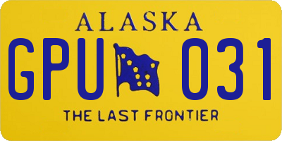 AK license plate GPU031