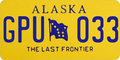 AK license plate GPU033