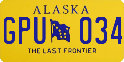 AK license plate GPU034