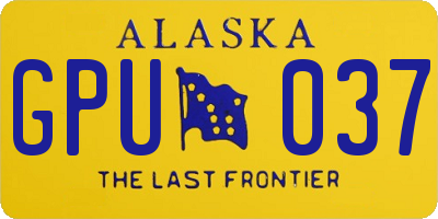 AK license plate GPU037