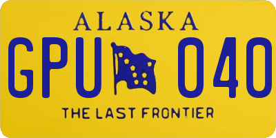 AK license plate GPU040