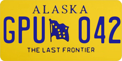 AK license plate GPU042