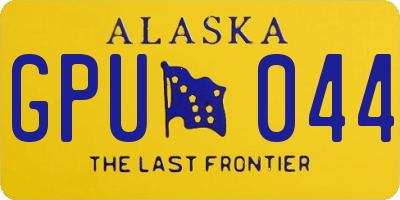 AK license plate GPU044