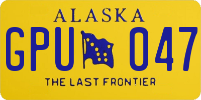 AK license plate GPU047