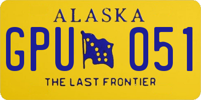 AK license plate GPU051