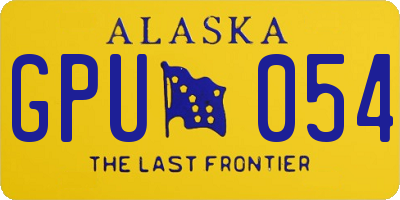 AK license plate GPU054