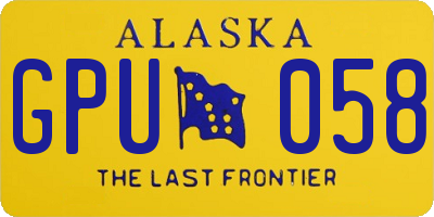 AK license plate GPU058