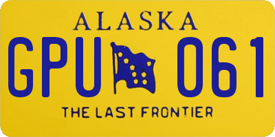 AK license plate GPU061