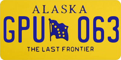 AK license plate GPU063