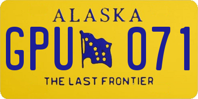 AK license plate GPU071