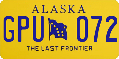 AK license plate GPU072