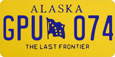 AK license plate GPU074