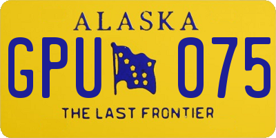 AK license plate GPU075