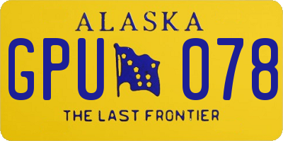 AK license plate GPU078