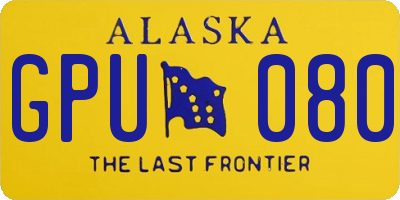 AK license plate GPU080