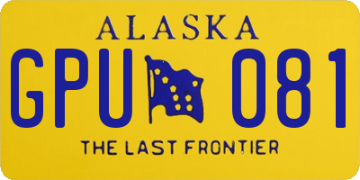 AK license plate GPU081