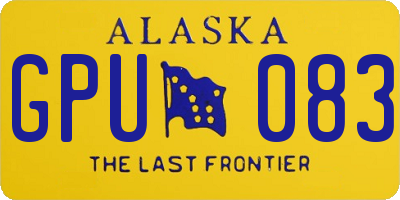 AK license plate GPU083