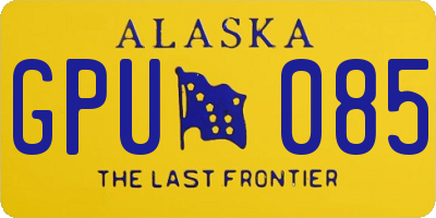 AK license plate GPU085