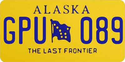 AK license plate GPU089