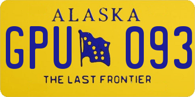 AK license plate GPU093