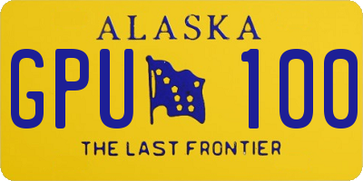 AK license plate GPU100