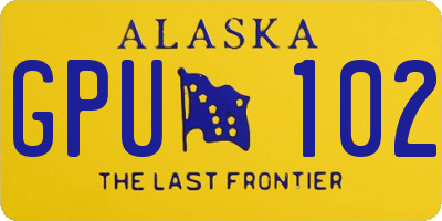 AK license plate GPU102