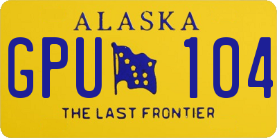 AK license plate GPU104