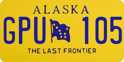 AK license plate GPU105