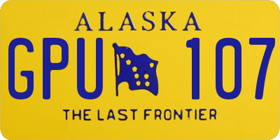 AK license plate GPU107
