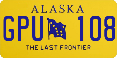 AK license plate GPU108