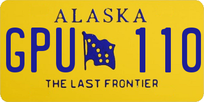 AK license plate GPU110