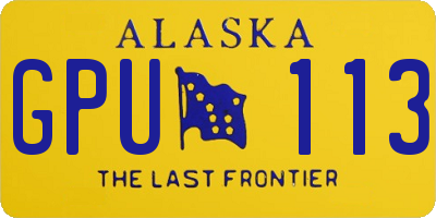 AK license plate GPU113