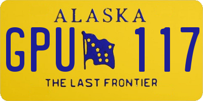 AK license plate GPU117