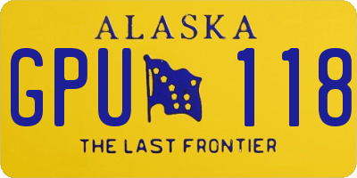 AK license plate GPU118