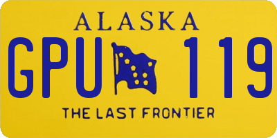 AK license plate GPU119