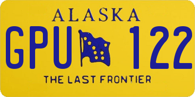 AK license plate GPU122