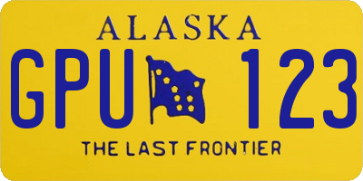 AK license plate GPU123