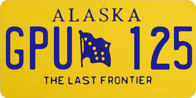 AK license plate GPU125