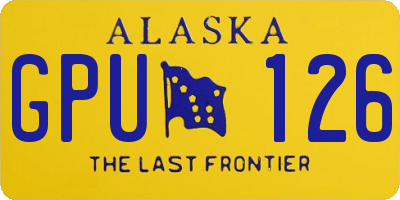 AK license plate GPU126