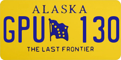 AK license plate GPU130