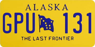 AK license plate GPU131