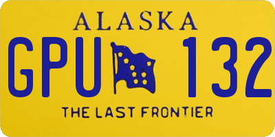 AK license plate GPU132