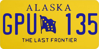AK license plate GPU135