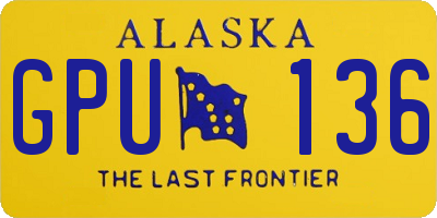 AK license plate GPU136