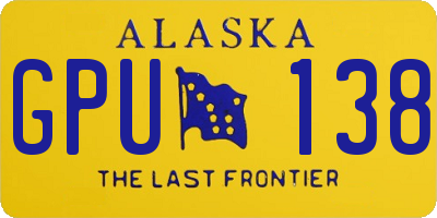 AK license plate GPU138