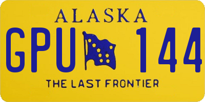 AK license plate GPU144