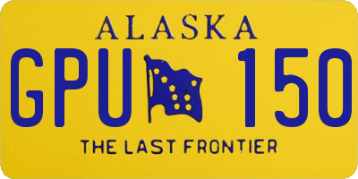 AK license plate GPU150